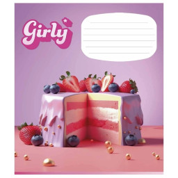 Тетрадь ученическая "Girly" Школярик 024-3330L-1 в линию, 24 листов
