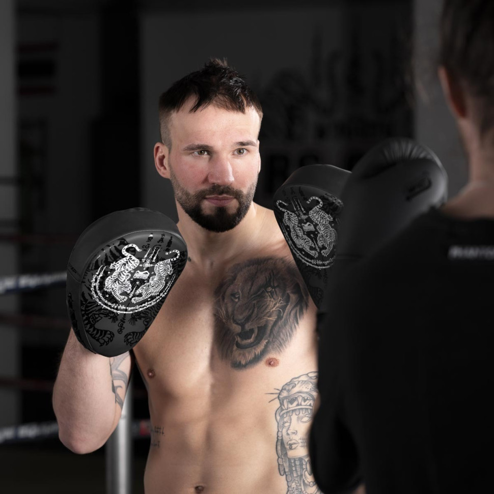 Лапи боксерські Muay Thai Phantom PHPAD2737 Black, високоякісний поліуретан