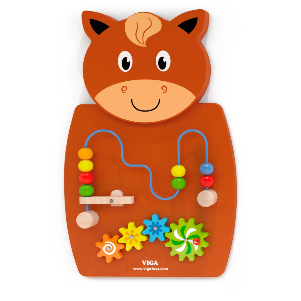 Бизиборд Лошадка с лабиринтом Viga Toys 50678FSC деревянный