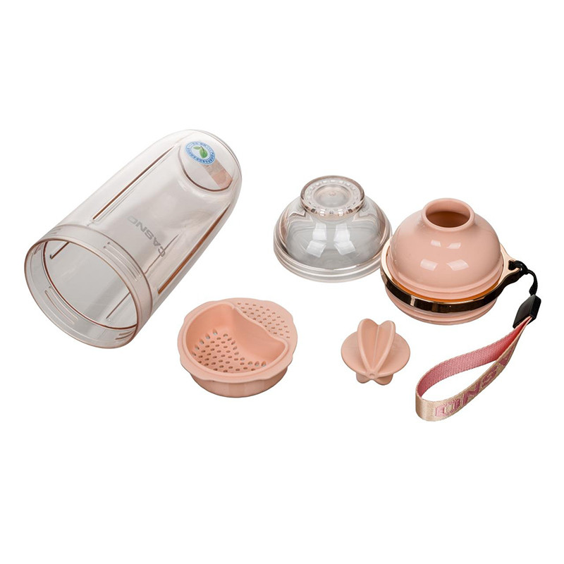 Шейкер спортивный Casno KXN-1233_Pink, с пластиковым венчиком, Розовый, 400 мл