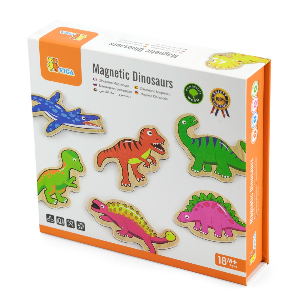 Набор магнитов Динозавры Viga Toys 50289, 20 штук