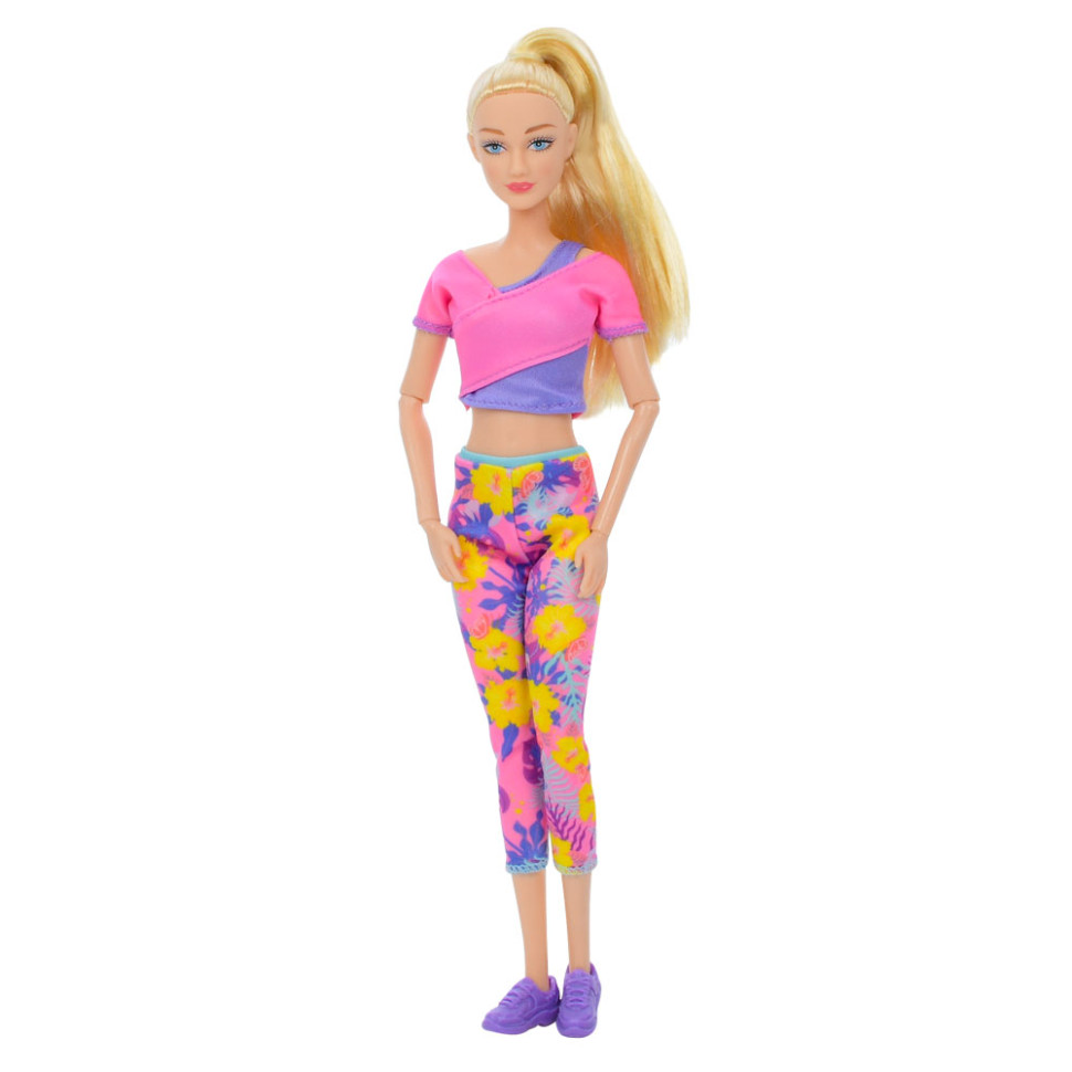 Дитяча лялька Yoga girl DEFA 8489, 28см, йогамат, шарнірна