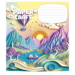 Зошит учнівський "Paper craft" Школярик 012-3354C-4 в косу лінію, 12 аркушів