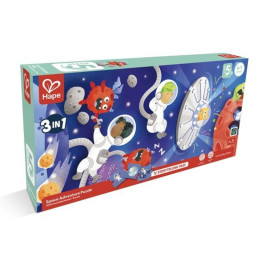 Дитячі пазли "Космос" Hape E1646, 12 картинок-історій та 48 елементів
