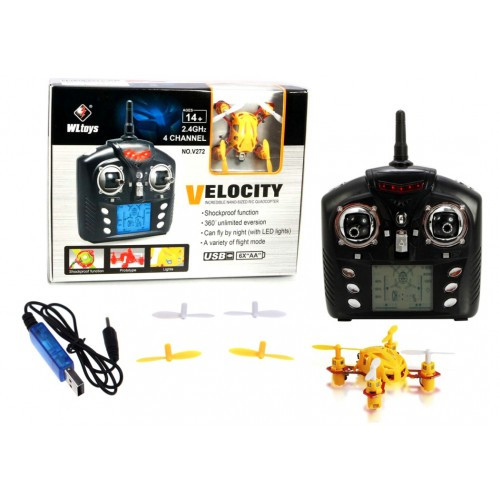 Квадрокоптер нано на радиоуправлении 2.4Ghz WL Toys Velocity V272