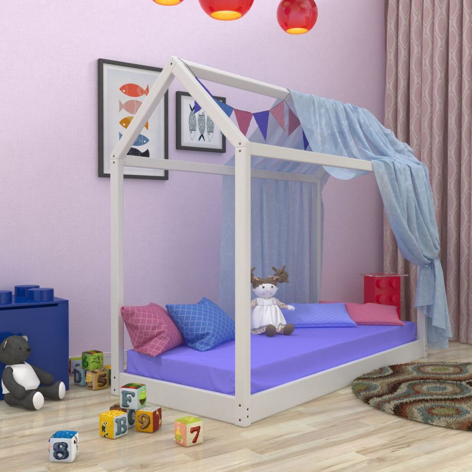 Кровать-домик SportBaby белый 80 х190 см