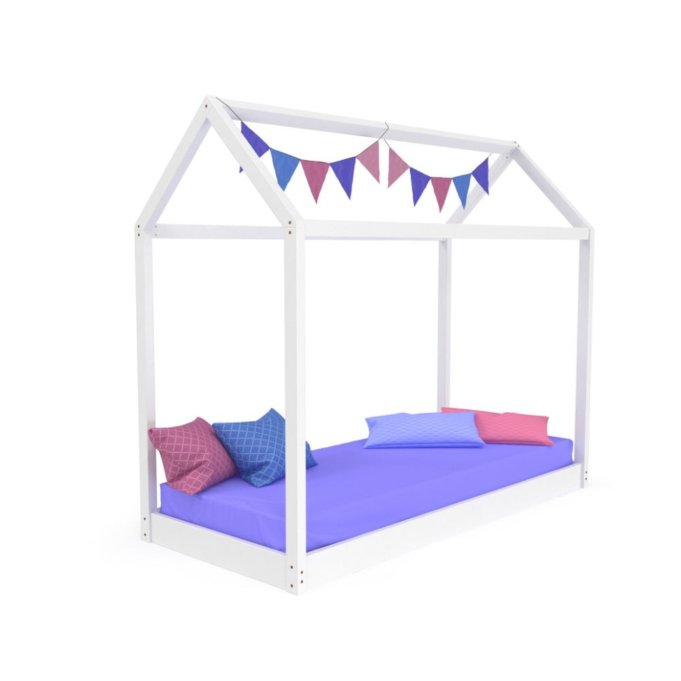Кровать-домик SportBaby белый 80 х190 см