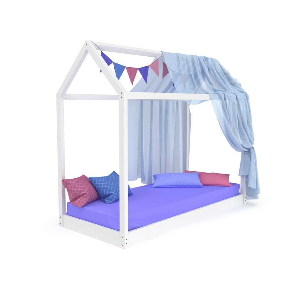 Кровать-домик SportBaby белый 80 х190 см