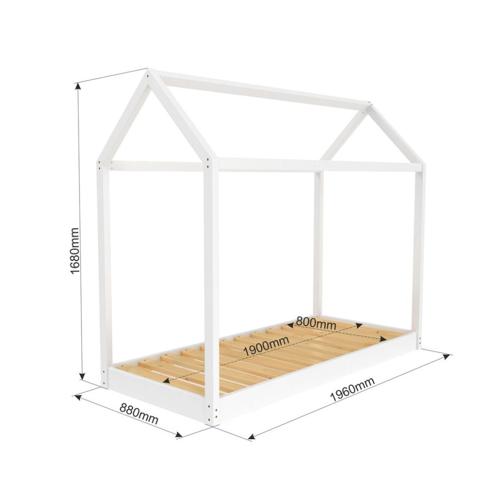 Кровать-домик SportBaby белый 80 х190 см