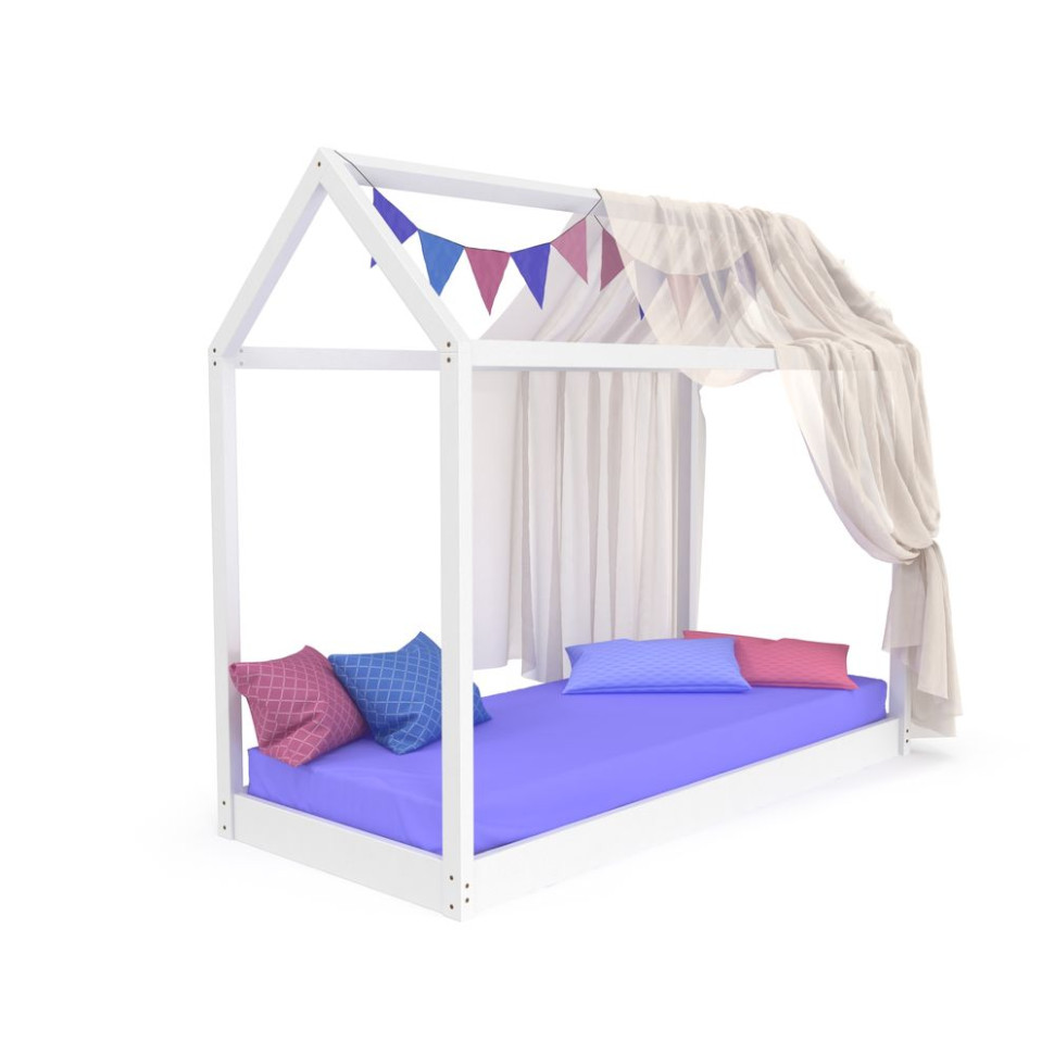Кровать-домик SportBaby белый 80 х190 см