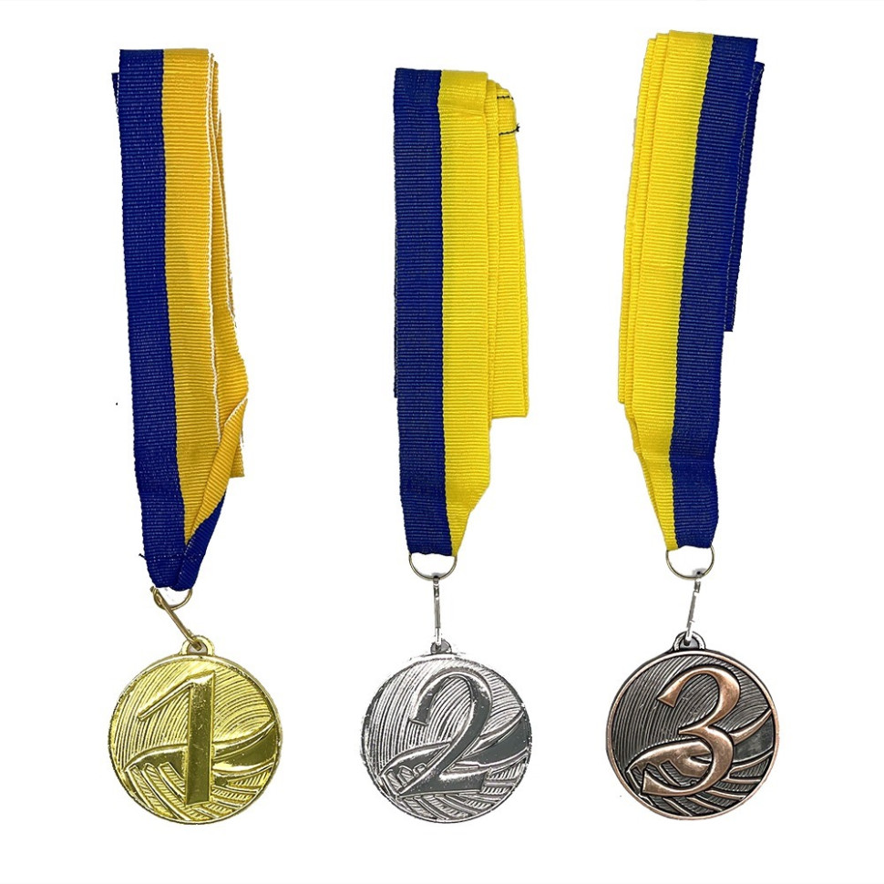 Набір(комплект) медалей № 1 Newt NE-LG-M123, 1, 2, 3 місце зі стрічками