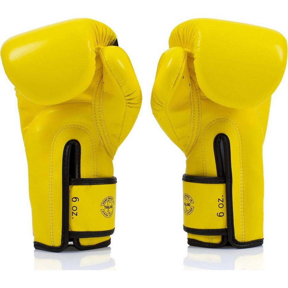 Боксерские перчатки BGV14 Fairtex BGV14_12oz_Yellow 12 унций (бинты в комплекте)