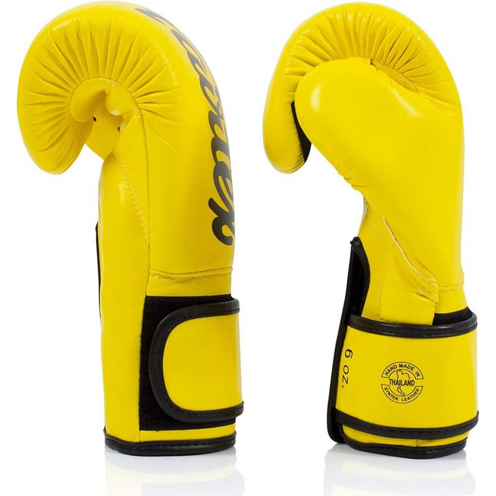 Боксерские перчатки BGV14 Fairtex BGV14_12oz_Yellow 12 унций (бинты в комплекте)