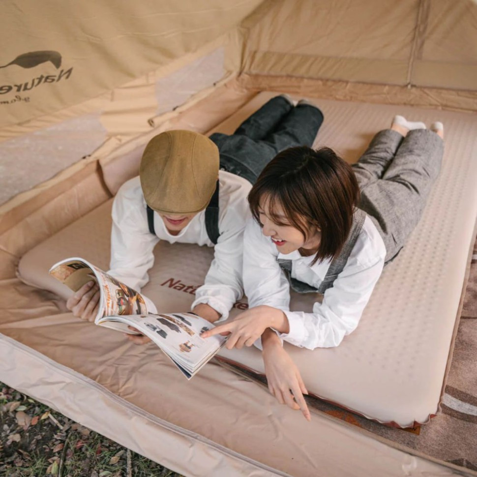 Матрац самонадувний NH21FCD11 Naturehike 6927595793329, бежевий, 6 см подвійний