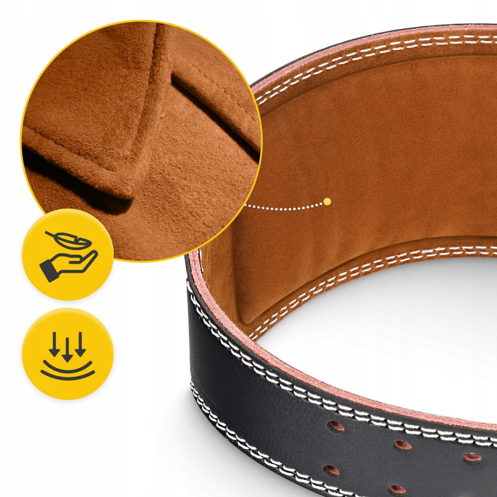 Пояс для тяжелой атлетики 4FIZJO P-5905973404303 Black ,кожаный, размер M 
