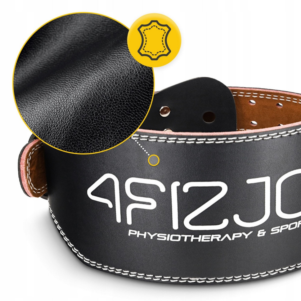 Пояс для тяжелой атлетики 4FIZJO P-5905973404303 Black ,кожаный, размер M 