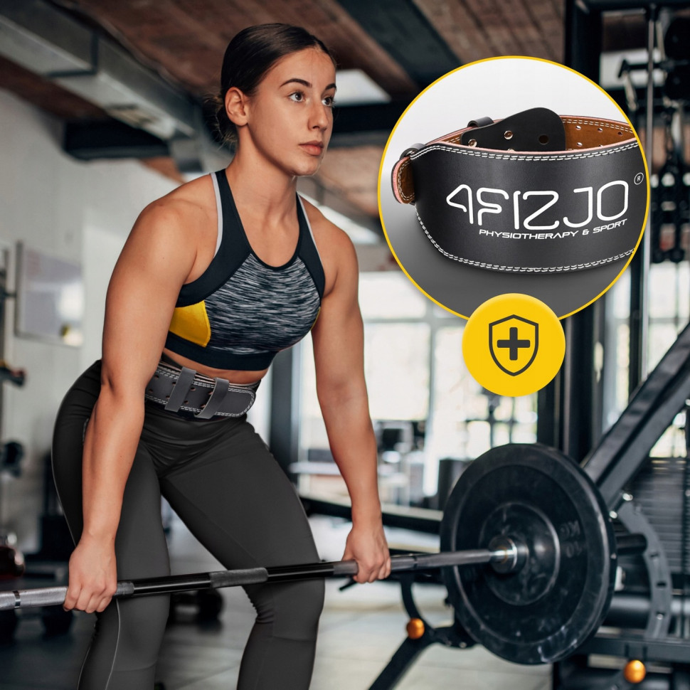 Пояс для тяжелой атлетики 4FIZJO P-5905973404303 Black ,кожаный, размер M 