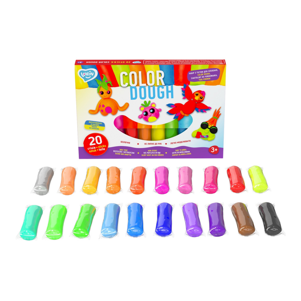 Набор для лепки с тестом Color Dough TM Lovin 41204, 20 стиков