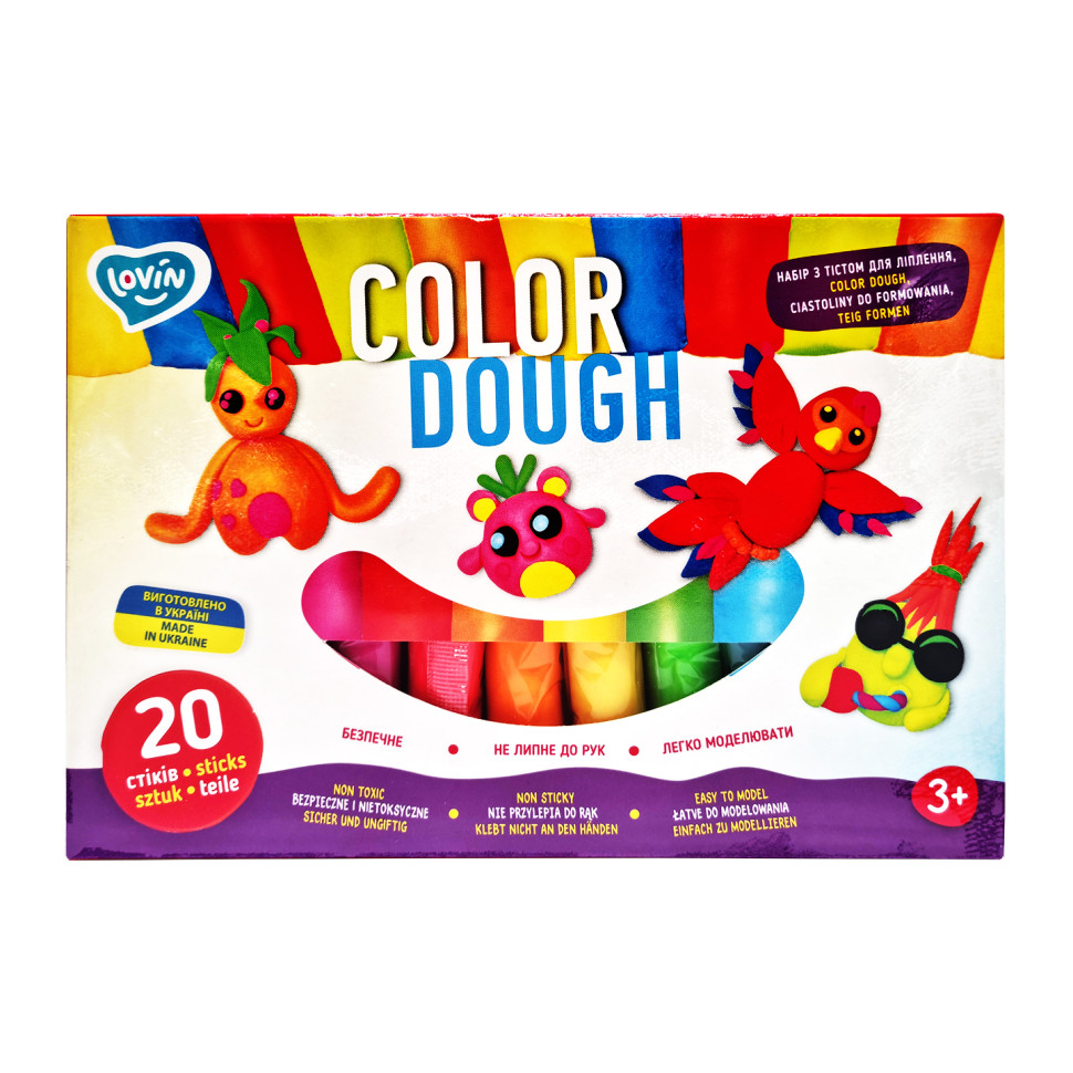 Набор для лепки с тестом Color Dough TM Lovin 41204, 20 стиков