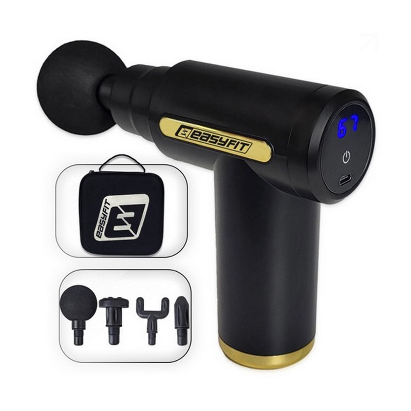 Перкусійний масажер для тіла Pulse Mini Easyfit EF-2070, 4 насадки, 6 режимів