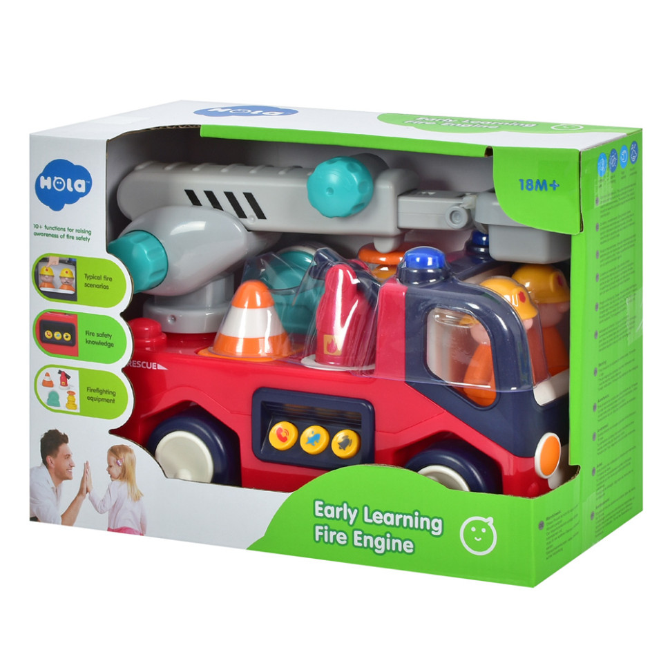 Детская Пожарная машинка Hola Toys E9998-HL со светом и звуком