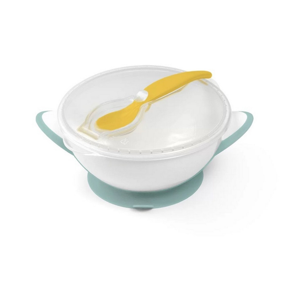 Мисочка с присоской и ложечкой BabyOno 1063/04 бирюзовая