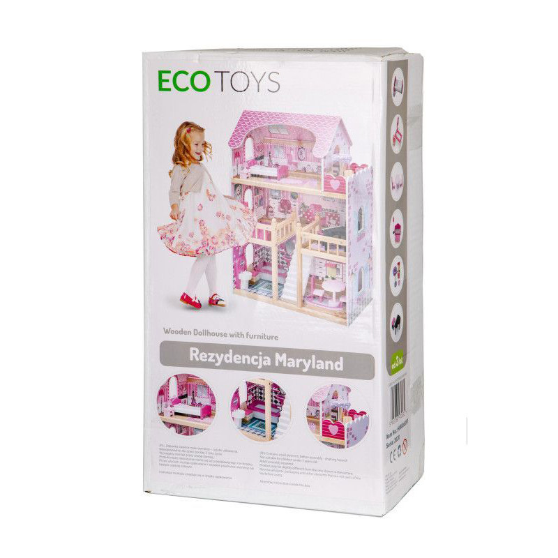 Детский кукольный домик Residence Ecotoys HM006391, с мебелью