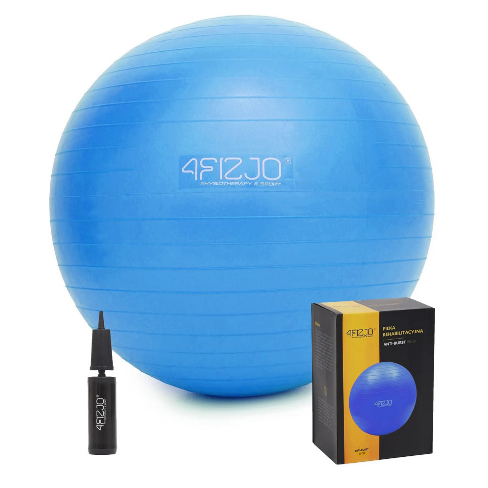 М'яч для фітнесу (фітбол) 4FIZJO 4FJ0030 Blue 65 см, Anti-Burst
