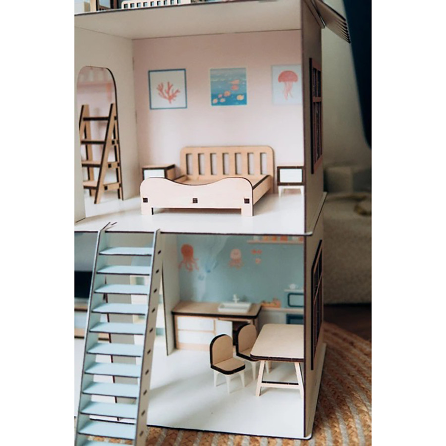 Детский деревянный домик для кукол Морская вилла Temple Group TG300756080, 75х60х80 см