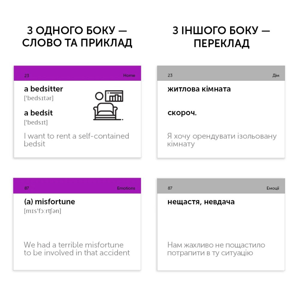 Карточки для изучения английского языка C1–ADVANCED English Student 39122624 англ-укр 500 карточек