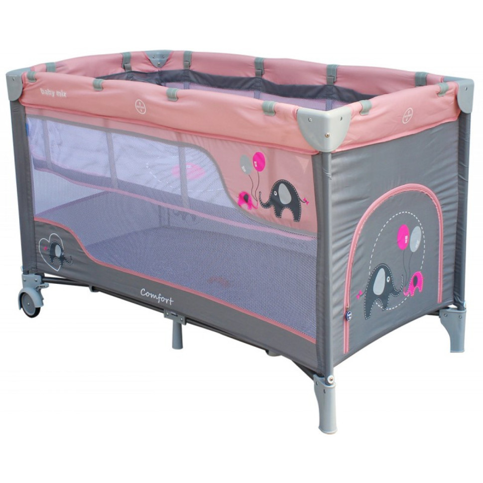 Манеж - кроватка Слонёнок Baby Mix HR-8052 pink 36409
