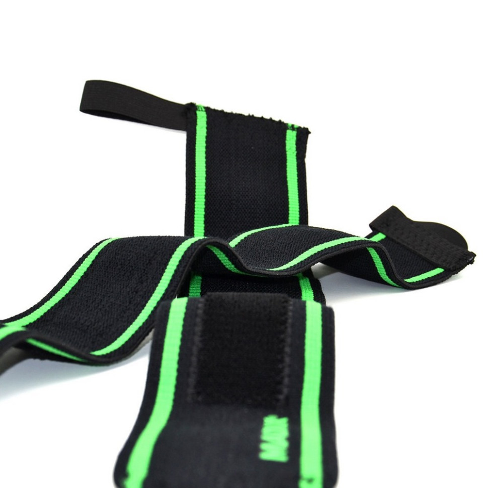 Кистьові бинти Wrist Wraps MadMax MFA-298-U, Black/Green