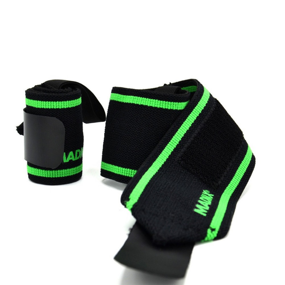 Кистьові бинти Wrist Wraps MadMax MFA-298-U, Black/Green