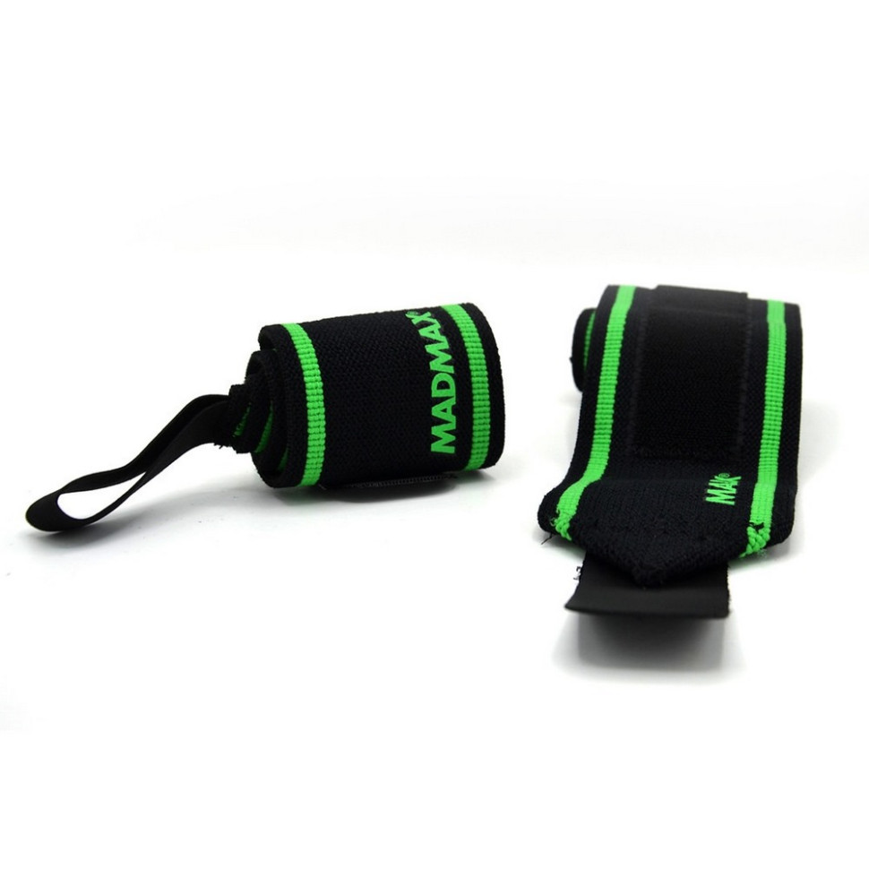 Кистьові бинти Wrist Wraps MadMax MFA-298-U, Black/Green
