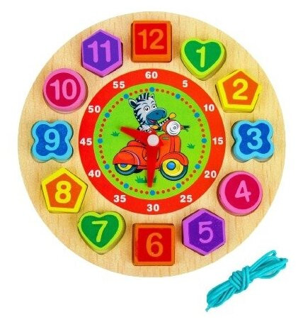 Рамка вкладыш Часики Limo Toy MD 1270 со шнуровкой, 18 см