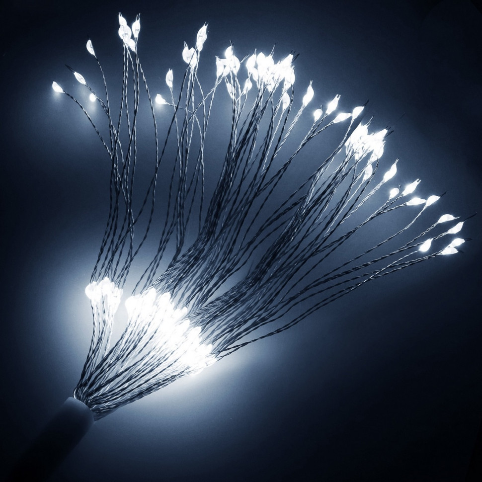 Гирлянда фейерверк на батарейках Springos CL0182, 3D 100 LED, Cold White