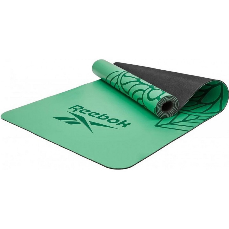 Коврик для йоги Natural Rubber Yoga Mat Reebok RAYG-11085GN, зеленый, мандала 183 х 61 х 0,32 см