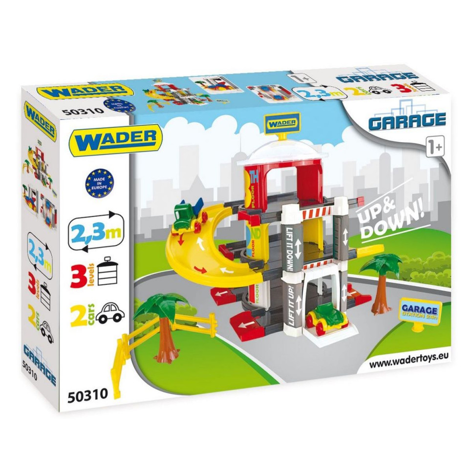 Ігровий набір Гараж з ліфтом Wader 50310, 3 рівні