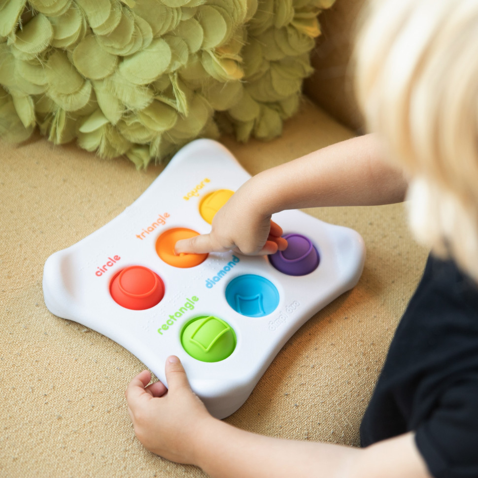 Игрушка сенсорная Dimpl Duo Брайль Fat Brain Toys F208EN цвет, форма, название  