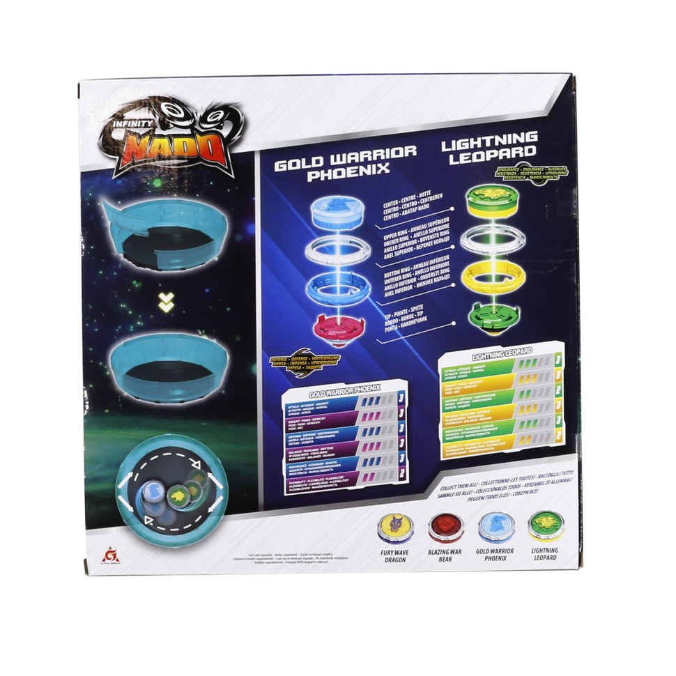 Набір Infinity Nado EU654183 VI Starter Battle Set Gold Warrior Phoenix vs Lighting Leopard Золотий Воїн Фенікс проти Сліпучий Леопард