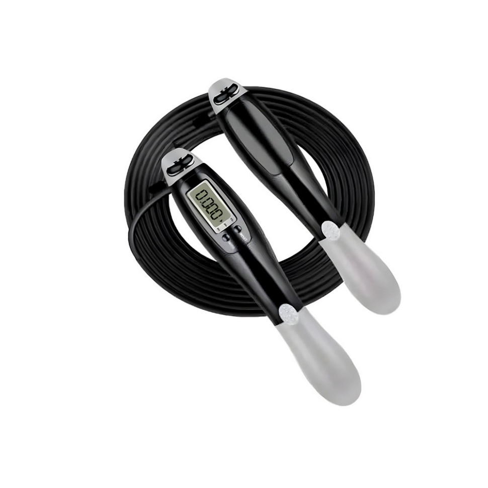 Скоростная скакалка со счетчиком EasyFit EF-1916-GY, черный-серый