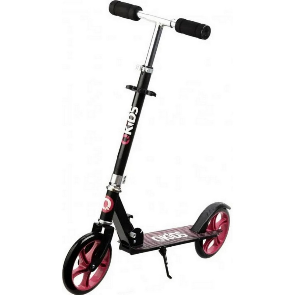 Детский самокат QKIDS WEISS HUBA00001 черно-розовый