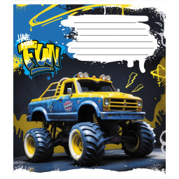 Тетрадь ученическая "Монстер трак" Leader 024-550238K-3 в клеточку, 24 листа