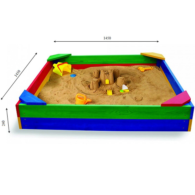 Песочница детская SportBaby 145х145х24 см