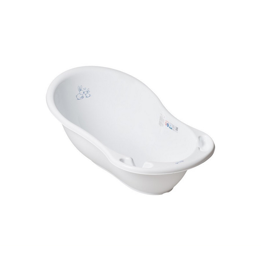Ванночка дитяча «Зайчики» Tega Baby KR-004-103 зі зливом, білий 86 см
