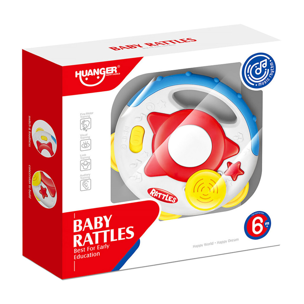 Музыкальная игрушка Бубен HUANGER 789-2 на батарейках
