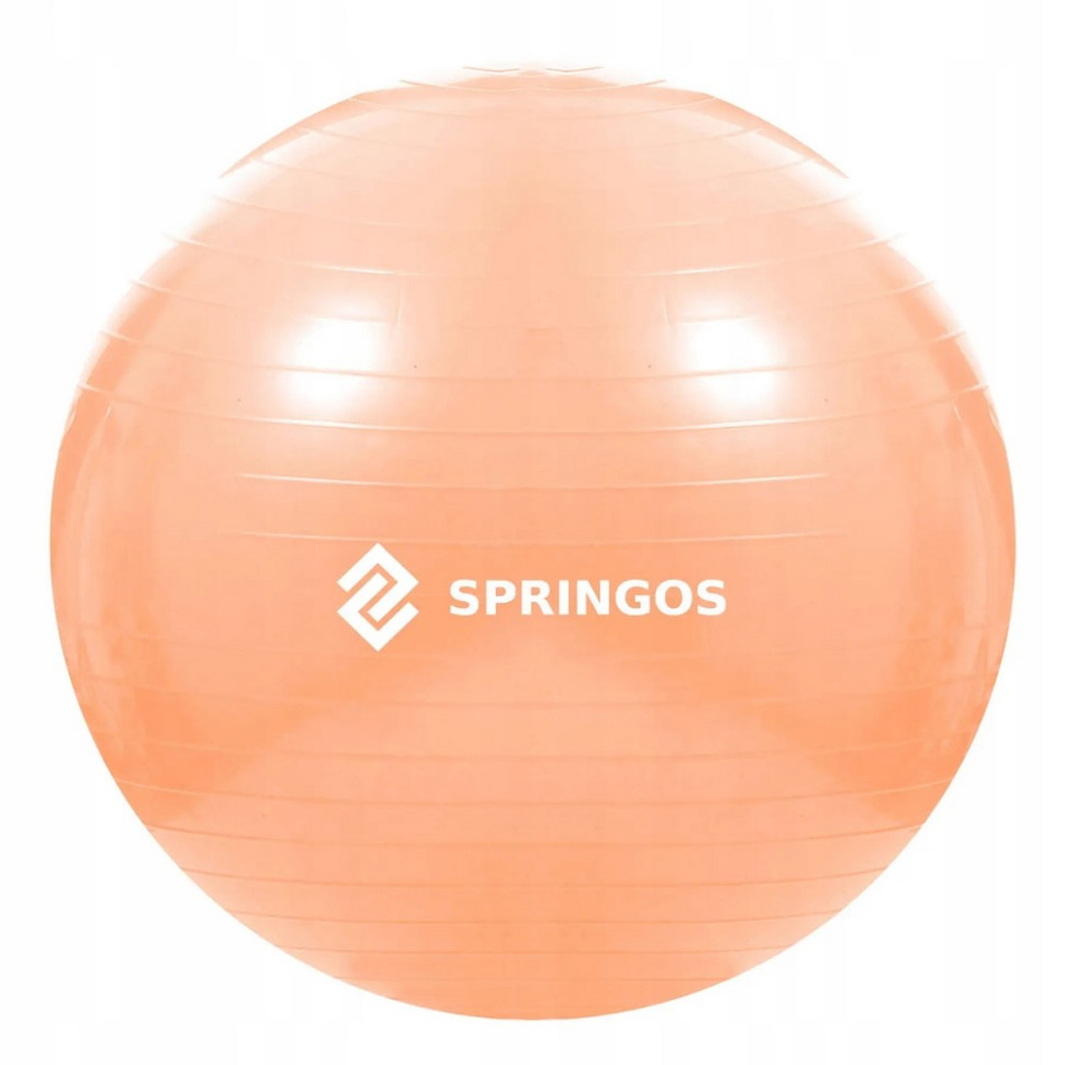 М'яч для фітнесу (фітбол) Anti-Burst Springos FB0010, 55 см, Orange