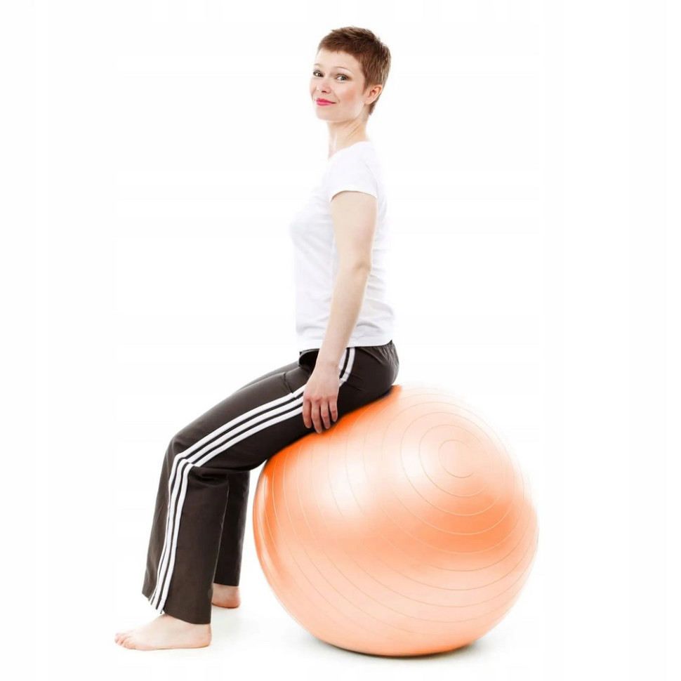 М'яч для фітнесу (фітбол) Anti-Burst Springos FB0010, 55 см, Orange