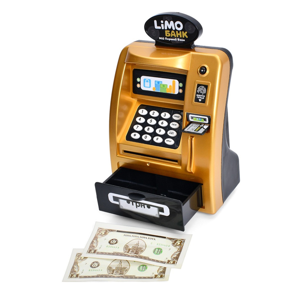 Електронна скарбничка-банкомат Limo toy M 4550-2 I UA(Gold) світлові та звукові ефекти