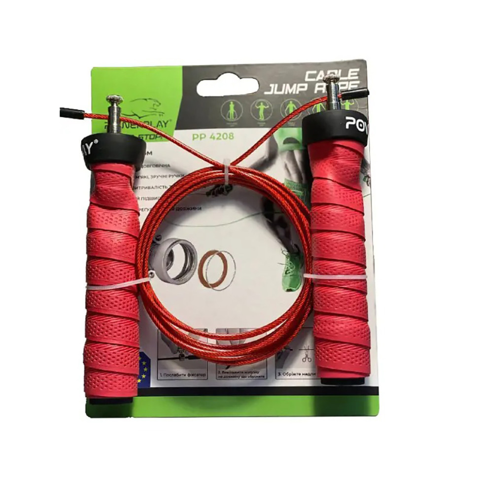 Скакалка скоростная на подшипниках PowerPlay PP_4208_Red, Красная